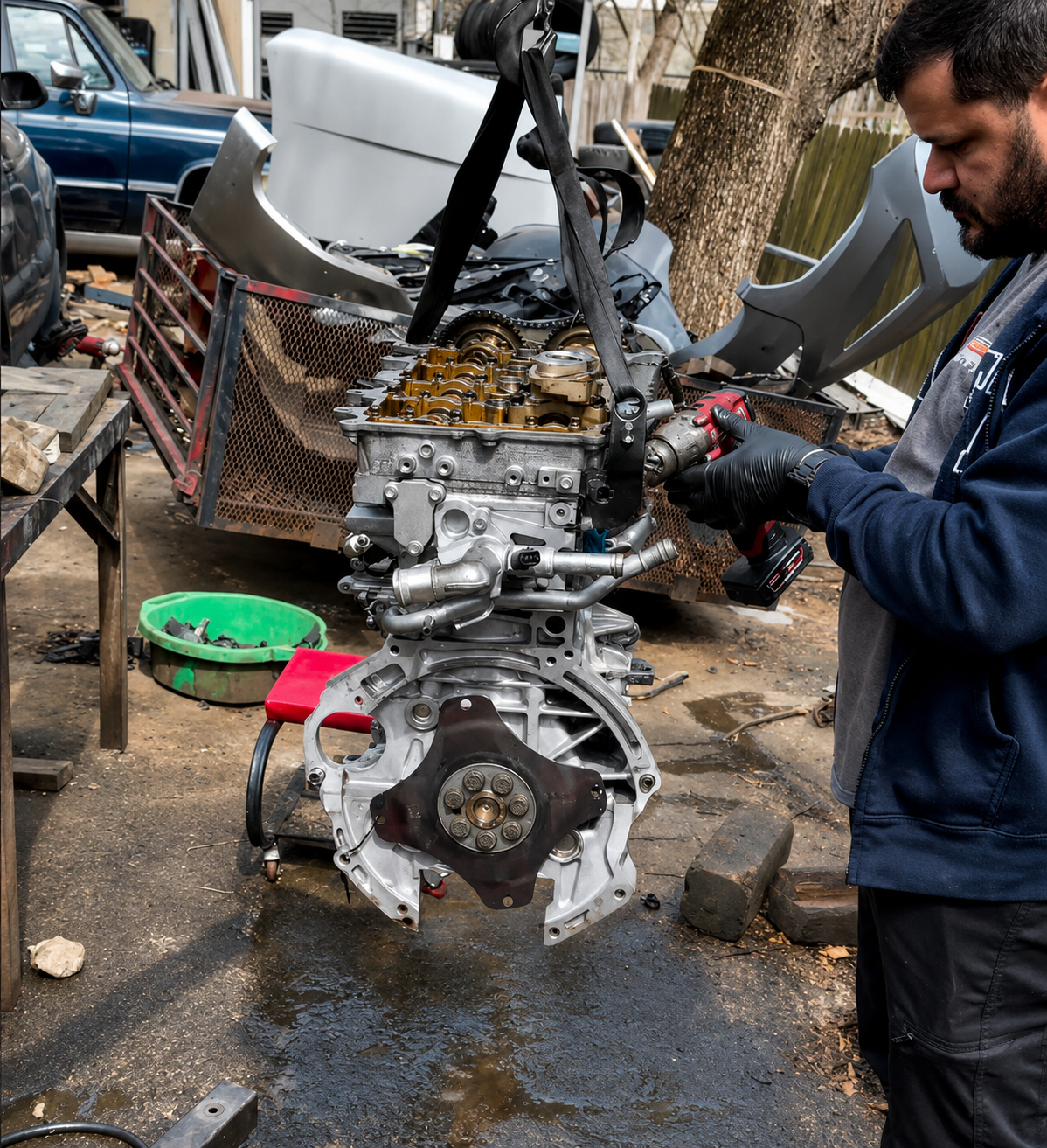 Sonesta mechanic working on a luxury vehicle engine